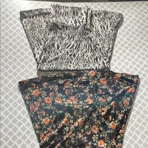 Patterned Maxi Skirts - Black and Floral